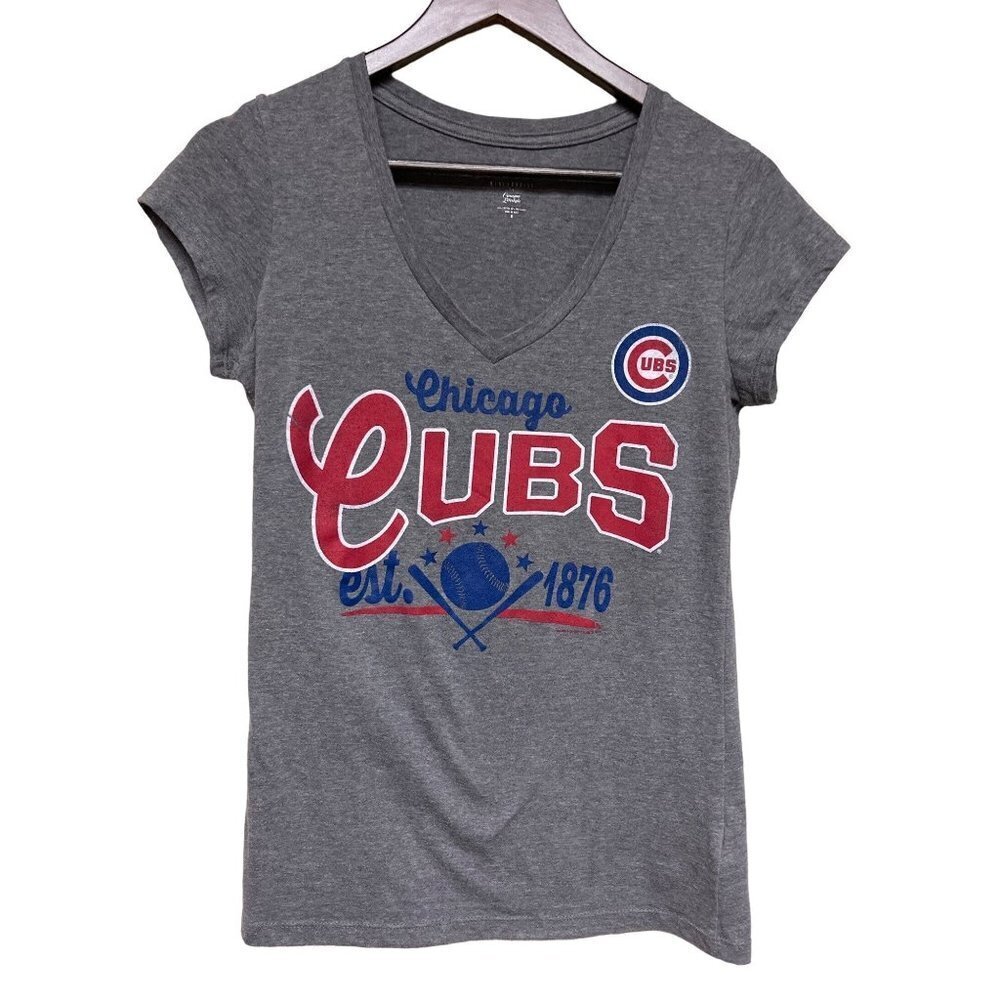 MLB X Campus Lifestyle Grey Chicago Cubs Graphic T-Shirt Women's Size Medium